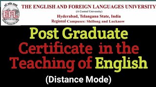 Post Graduate Certificate in the teaching of English distance mode # PGenglish #sampathinformation