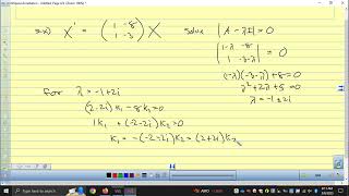Differential Equations 8.2 pt. 3 Complex Eigenvalues