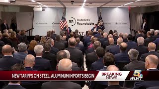 President Trump's 25% tariffs on all steel, aluminum imports now in effect