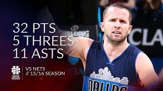 JJ Barea 32 pts 5 threes 11 asts vs Nets 15/16 season