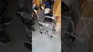 Ultra Lightweight Compact Folding Transit Wheelchair with Traveling Bag Grey #mobilitykart #travel