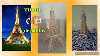 💕Como hacer una torre Eiffel con palitos de madera💋👍 EucaliGOmez