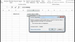 MS Excel generating random date