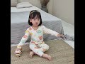 儿童纯棉修身无痕保暖睡衣套装 kid cotton made slim fit pajamas set wear