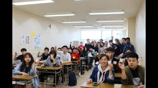 留学生　専門学校　お花見　桜茶を飲んでみた　日本語勉強　学校　新潟　カレッジリーグ