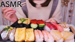 【ASMR/囁き】雑談しながらお寿司を20貫食べる🤤🍣Eating sushi while talking :)