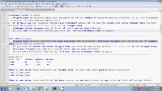Oracle Difference between Statement level and Row Level Trigger Session 3