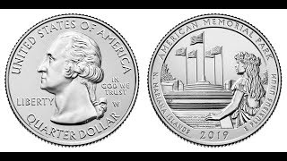 NACIO PREMIADA. QUARTER DOLLAR  2019 W. AMERICAN MEMORIAL PARK