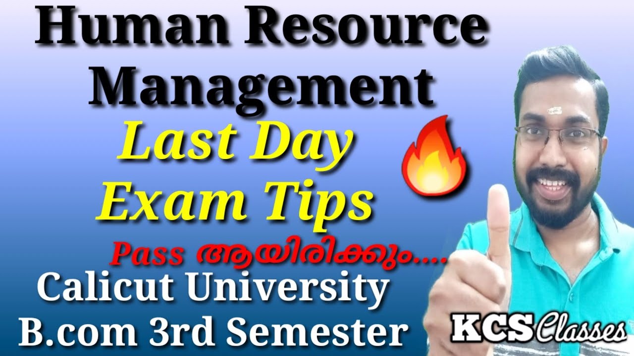 Last Day Exam Tips|Human Resource Management|Calicut University Bcom ...