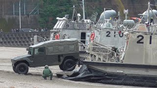 日米共同統合防災訓練 水陸両用 LCAC 揚陸訓練　@高知県四万十町興津海岸