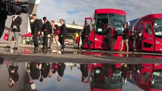 The Ohio State Buckeyes arrive at University of Phoenix Stadium for the Fiesta Bowl