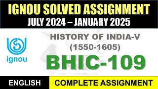 BHIC 109 Solved Assignment 2024-25 || bhic-109 solved assignment in English || July 2024 to Jan 2025