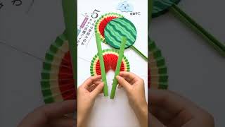 How to make a water melon fan from paper |Papercrafts #watermelon
