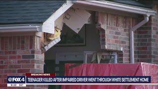 Teen killed, father injured after suspected drunk driver crashes into home in White Settlement