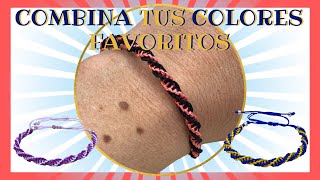 NUDO Plano en ESPIRAL de DOS COLORES | PULSERAS en HILO CHINO