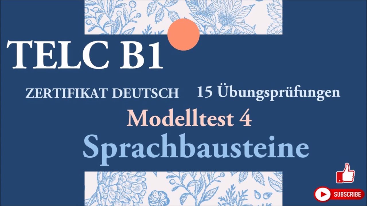 TELC B1 - Zertifikat Deutsch - 15 übungsprüfungen- Sprachbausteine B1 ...