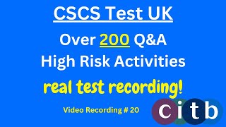 CSCS Card UK | CSCS Test 2024 |CSCS Test for Green Card |#cscscard | #20 #highrisk #acitivities