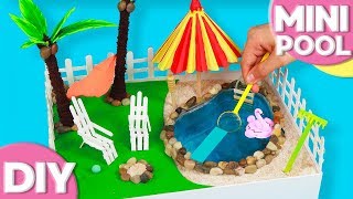 DIY - How To make a Miniature Swimming Pool Zen Garden - Doll Pool with Water | Stress reliever
