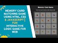 Memory Card Game with HTML, CSS & JavaScript | Step-by-Step Guide 🎮🃏