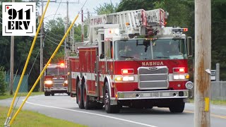 Nashua Fire Trucks Responding | Ladder 1 and Engine 1