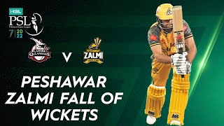Peshawar Zalmi Fall Of Wickets | Lahore Qalandars vs Peshawar Zalmi | Match 30 | HBL PSL 7 | ML2T