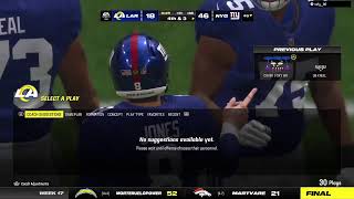 Dynasty PFL W17 Rams Vs Giants