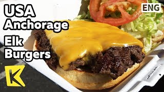 【K】USA Travel-Anchorage[미국 여행-앵커리지]주말시장 엘크 햄버거/Elk burgers/Sunday market/Hamburger/Dog sled/Alaska