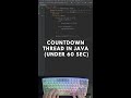 How to make a simple Countdown Timer (Threading Example in Java)