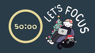 Christmas Pomodoro 4x50min | for ADHD focus 🎄✮˚