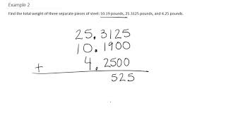 Welding MAP 117 Add and Subract Several Numbers