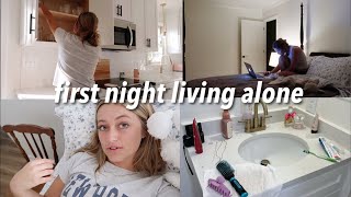 First night living alone in my house | MOVING VLOG