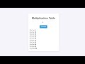 Frontend Projects: Multiplication Table Generator HTML, CSS And JavaScript – Learn JavaScript Loops