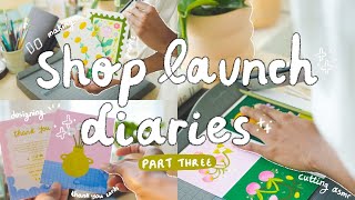 Shop Launch Diaries 🛒🎨 designing thank you cards,  my packaging for shipping art prints and stickers