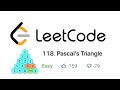Pascal's Triangle - LeetCode Problem #118