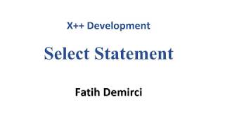 X++ Development : Select Statement