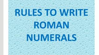 Rules to write Roman Numerals. CBSE MATHS CLASS 3