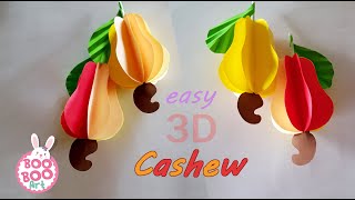 Cashew Apple Craft 🍎 / Cashew Fruit Craft  / easy 3d paper craft / origami fruit