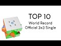 Top 10 World Record Official 3x3 Single