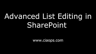 Advanced List Editing in SharePoint