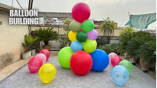 Big Giant Balloons Building Popping with Sit-pop!