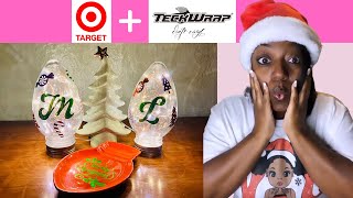 TARGET and TECKWRAPT CRAFT BUBBLE FREE Vinyl CHRISTMAS DIY DECOR PROJECTS