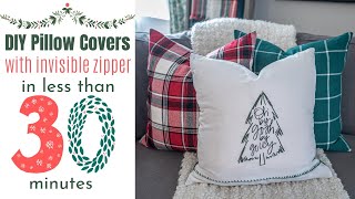 Christmas Pillow Covers To Sew | Christmas Pillow Covers DIY with invisible zipper | Beginner