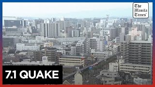 Strong quake, small tsunamis hit southern Japan