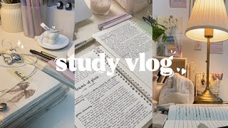 STUDY VLOG | lots of studying, journal with me, cleaning, study productive⋆｡‧˚🍓