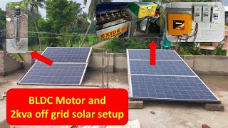 BLDC motor and 2kva off grid solar setup in one set of panel installed in nagapattinam.