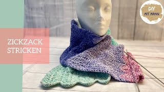 Zickzack Muster Stricken 🥰 leicht Stricken lernen 🧶 learn to knit easily