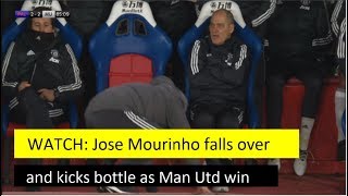 WATCH: Jose Mourinho falls over and kicks bottle as Man Utd win - FOOTBALL NEWS