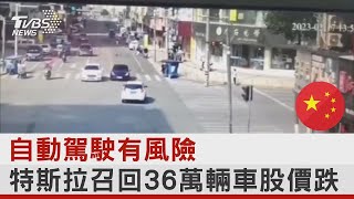 自動駕駛有風險 特斯拉召回36萬輛車股價跌｜TVBS新聞