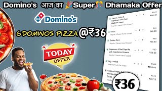 6 DOMINOS PIZZA in ₹36 मे😋🍕|Domino's pizza offer|Domino's pizza offers for today|dominos coupon code