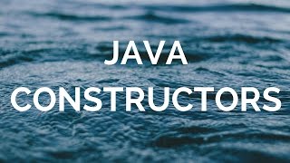 Java Constructors (manohar academy)